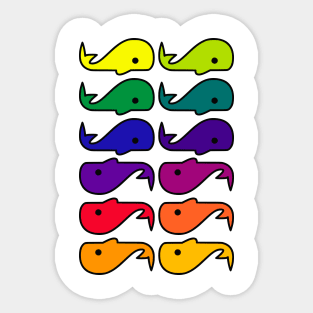 Colorful Whales Sticker